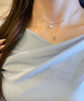 qu パール＆シルバープレート スライドネックレス シルバー 40cm